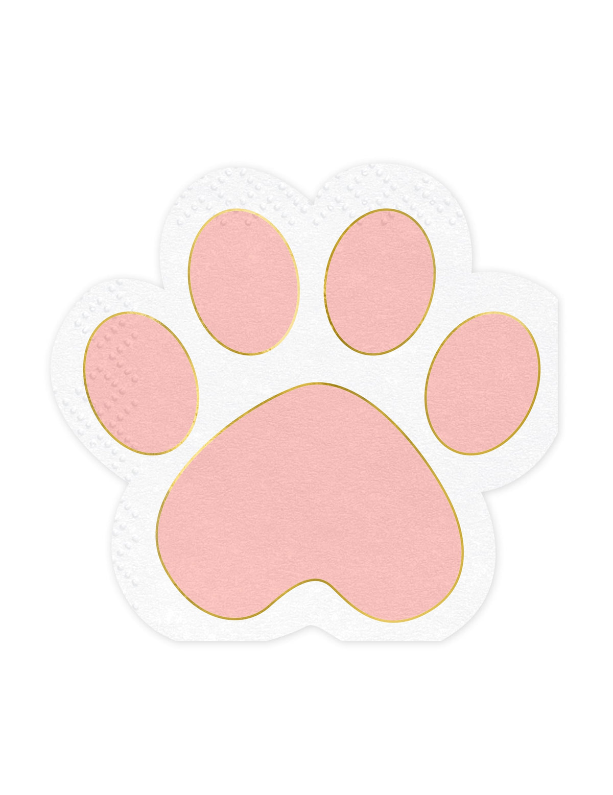 Serviettes en papier pattes de chat rose pastel et doré