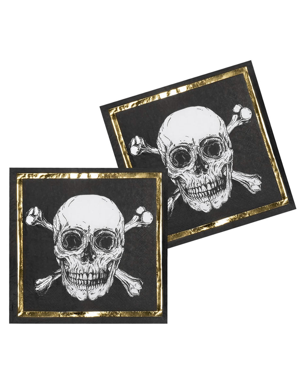 Detail motívu lebky papierových obrúskov Pirate Jolly Roger