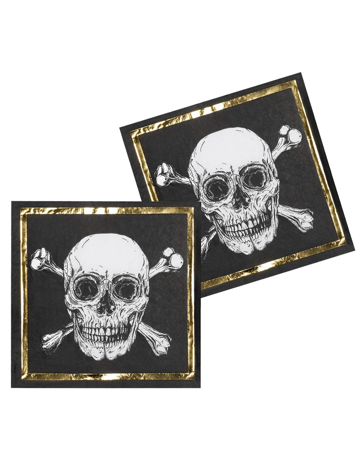 Detail motívu lebky papierových obrúskov Pirate Jolly Roger
