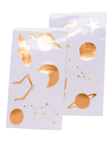 12 zlatých nálepiek, medzery 3 až 7 cm planéty a hviezdy
