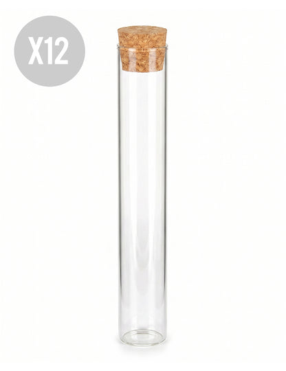12 sklenených skúmaviek 15 cm