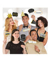 13 accessoires photobooth personnalisables pour adulte noir et doré