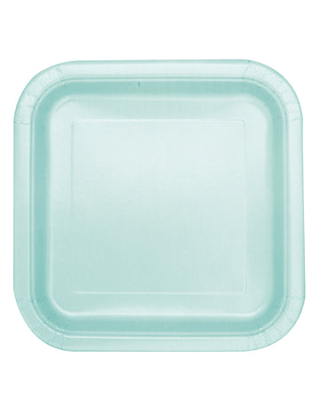 14 mätových štvorcových papierových tanierov 22 cm pastel 