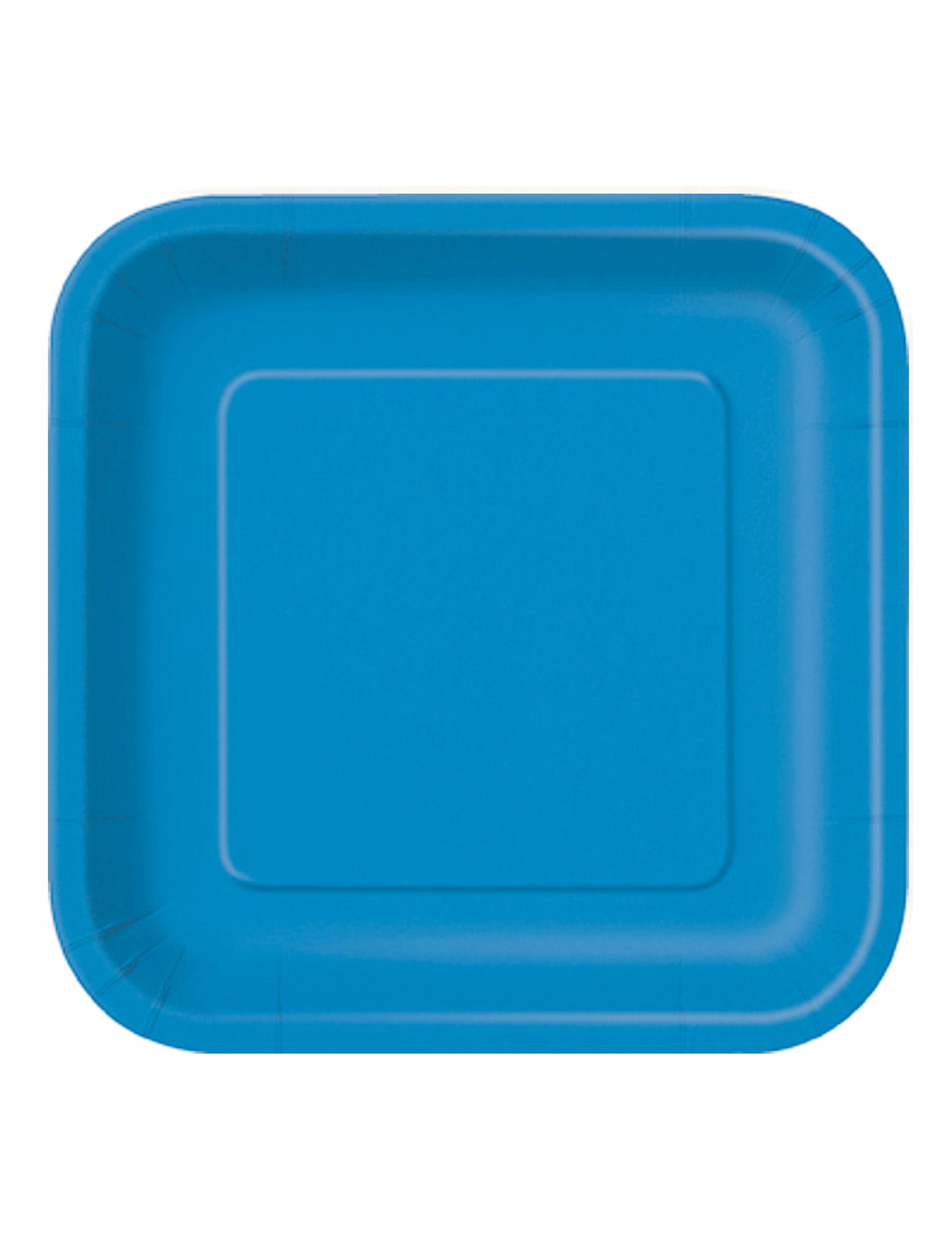 14 veľkých modrých štvorcových papierových tanierov 22,2 cm 