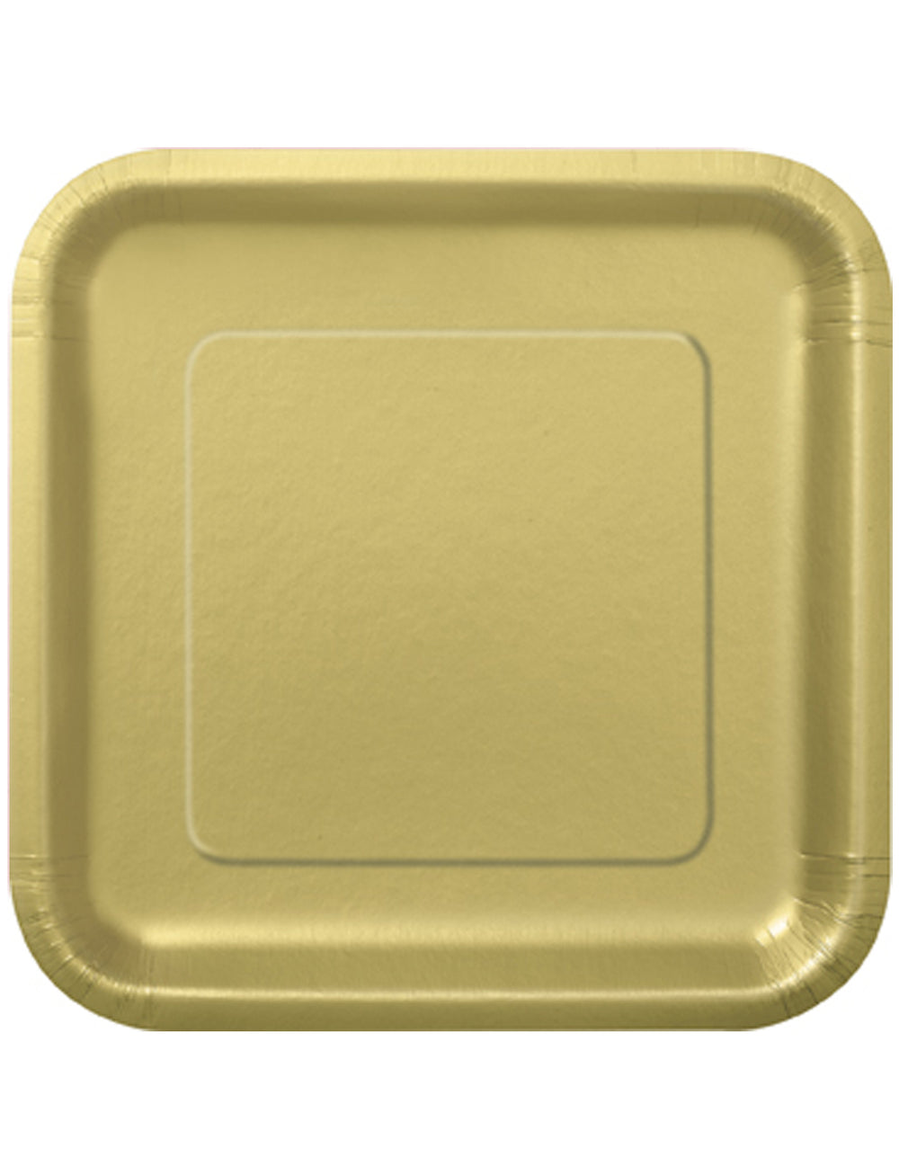Assiettes en carton doré mat carrées