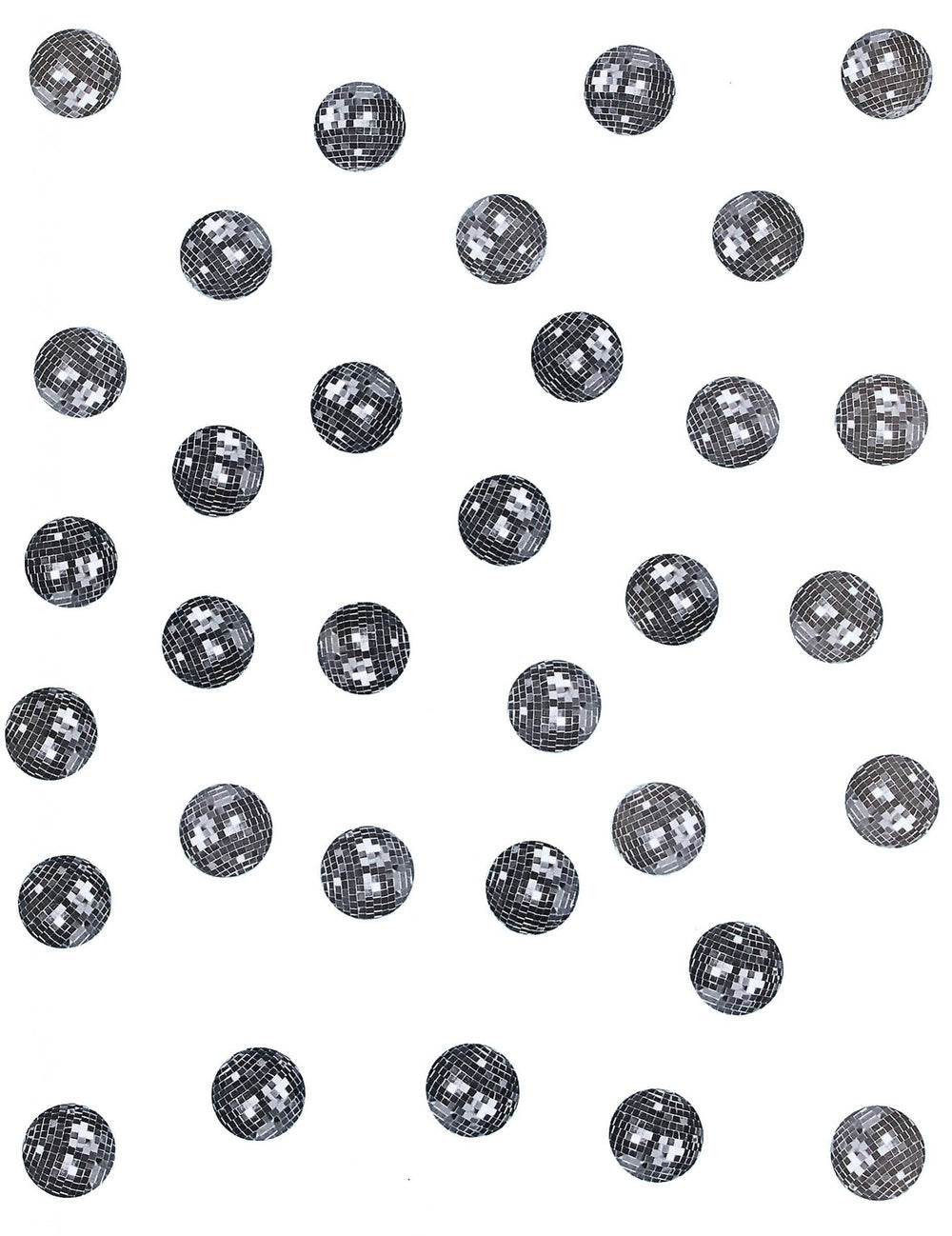 Detail motívov konfety na stôl disco boule disco