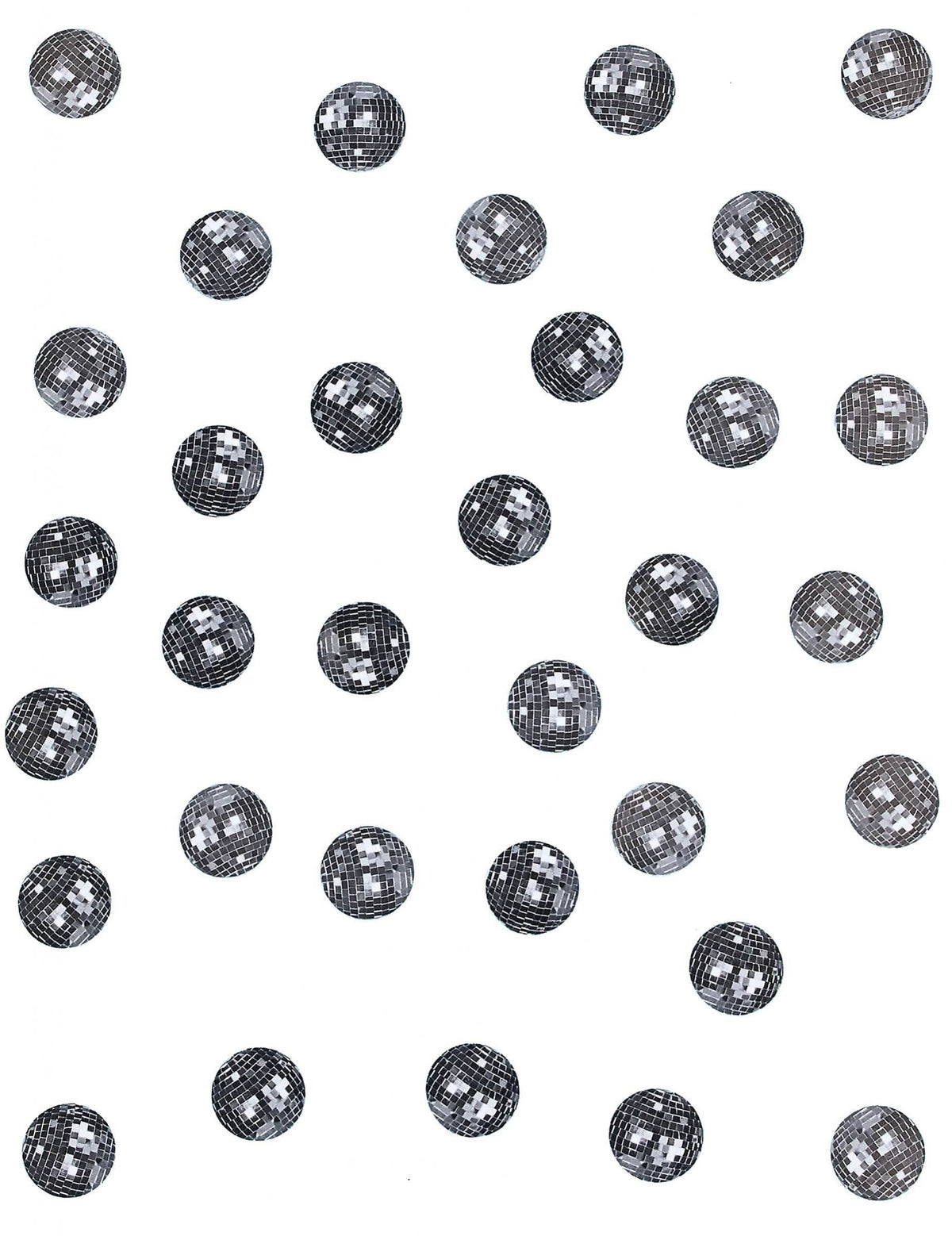 Detail motívov konfety na stôl disco boule disco