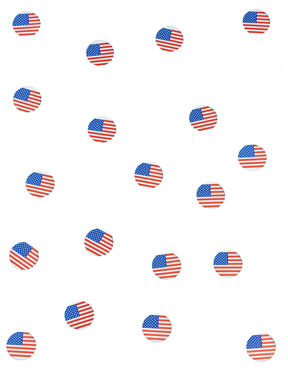 Prehľad rozloženia konfety na stôl vlajka usa