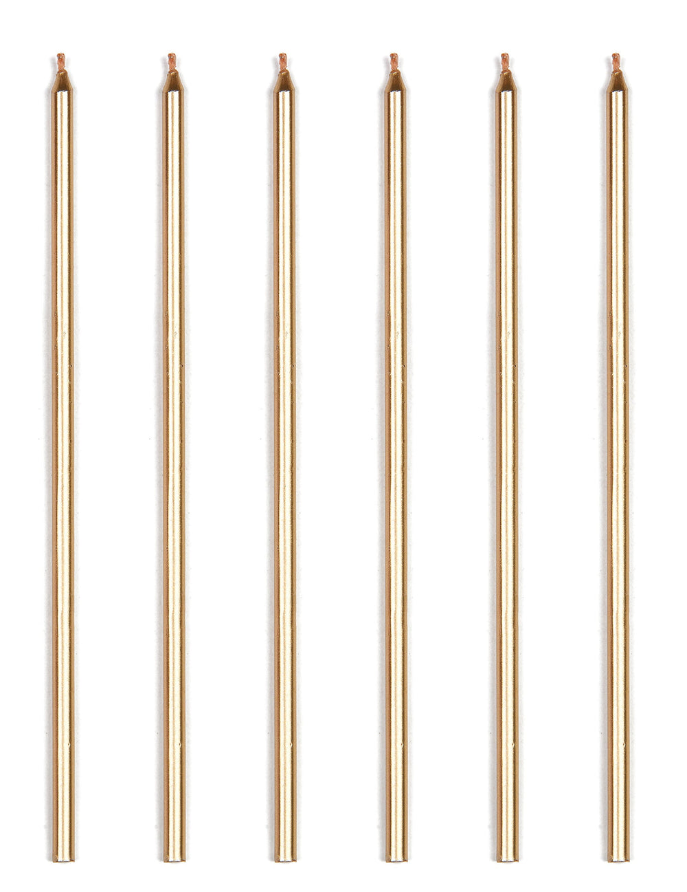 16 bougies géantes doré métallique avec bobèches