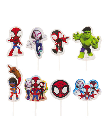 16 Spidey and Friends Paper Cake Toppers