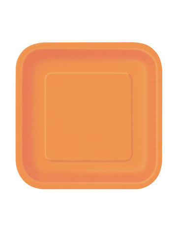 16 malých štvorcov v oranžovej lepenke 18 cm