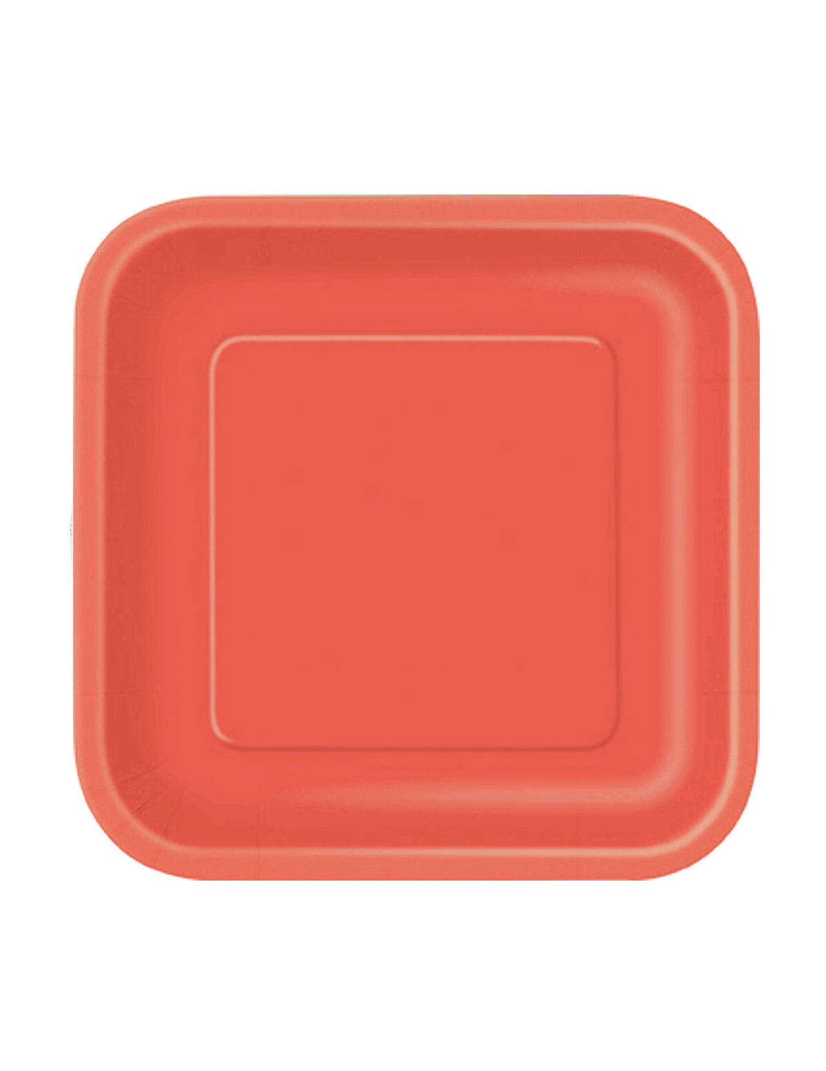 Assiettes carrées en carton pour dessert rouge corail