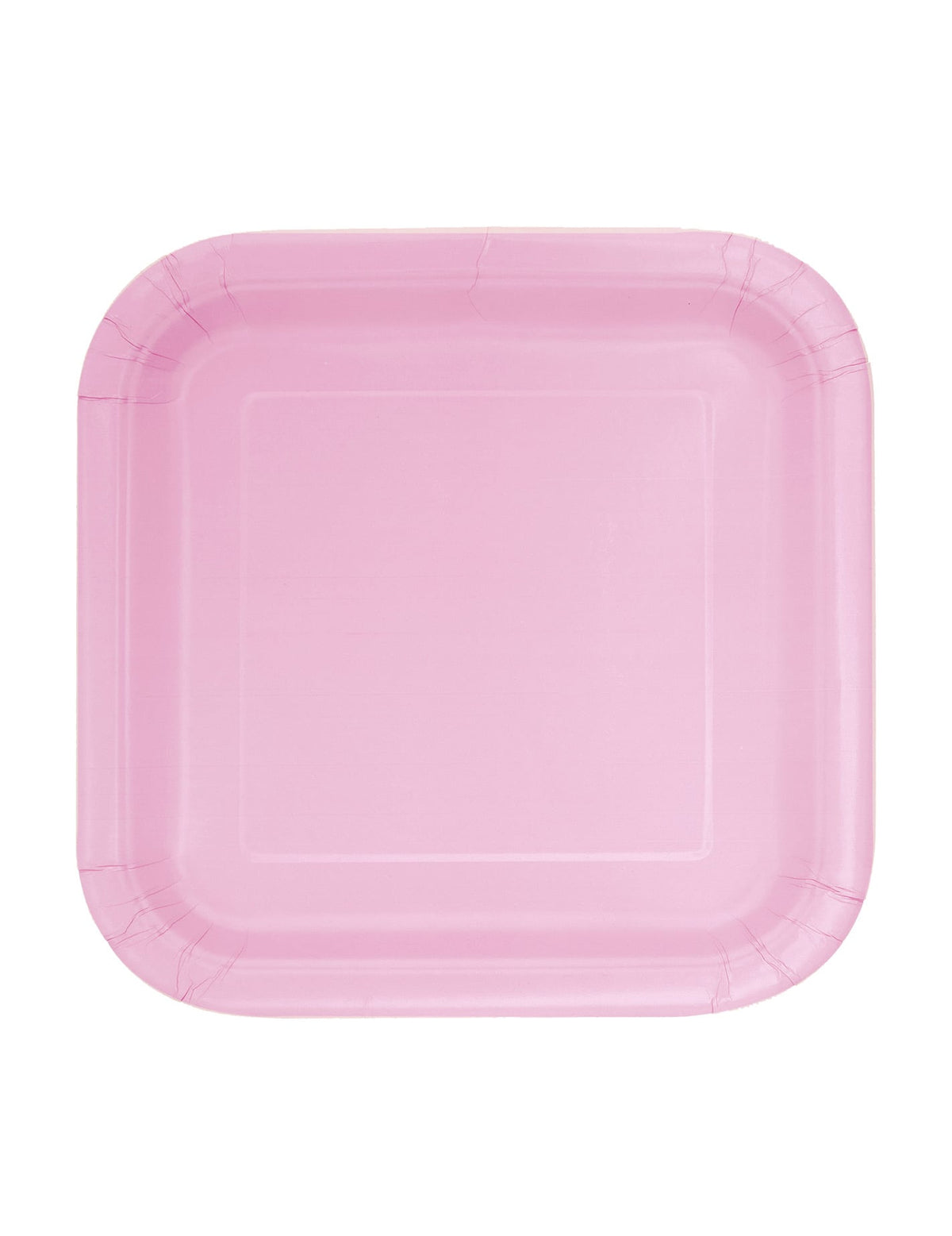 Assiettes carrées en carton pour dessert d'anniversaire rose clair