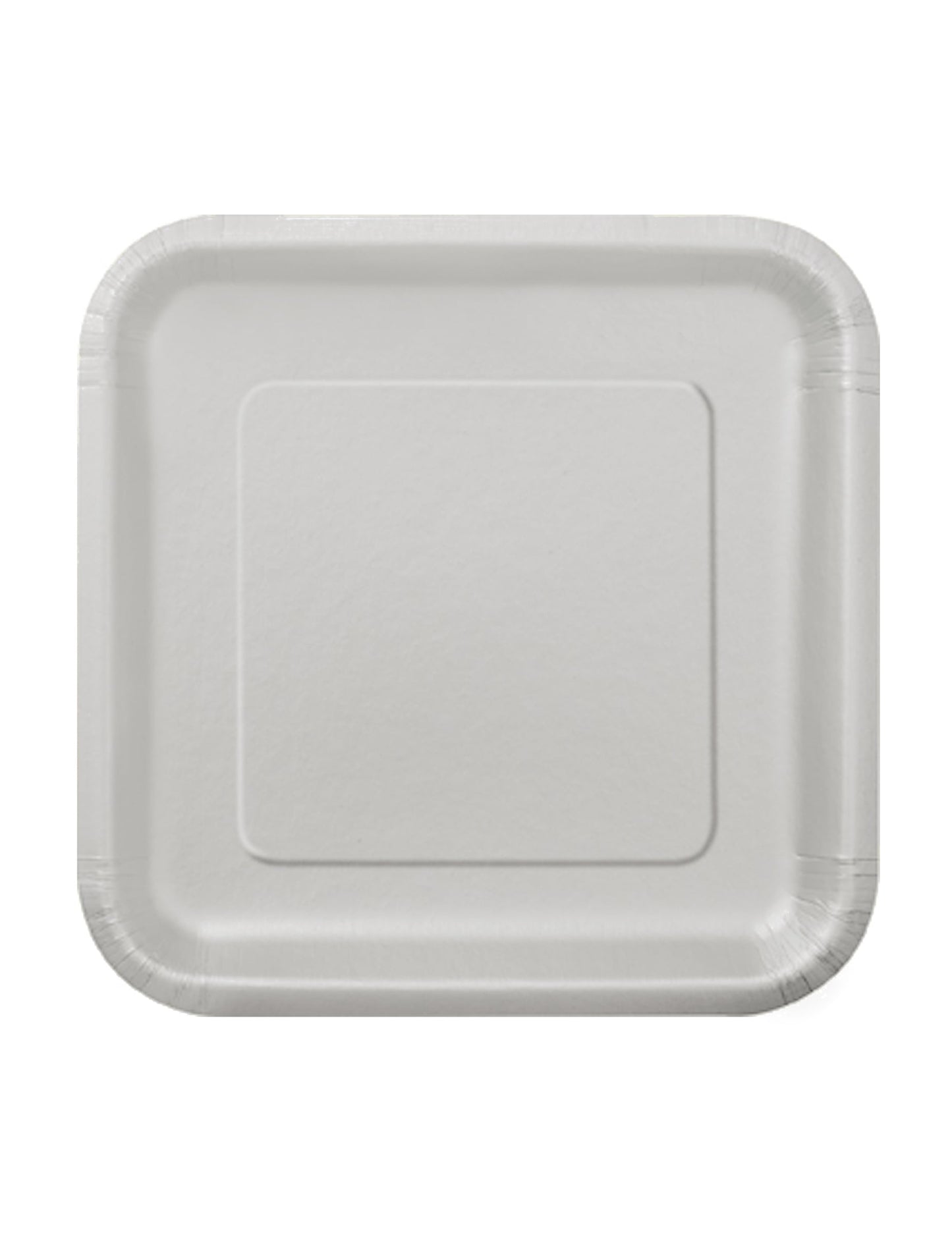 Petites assiettes en carton argentées de forme carrée