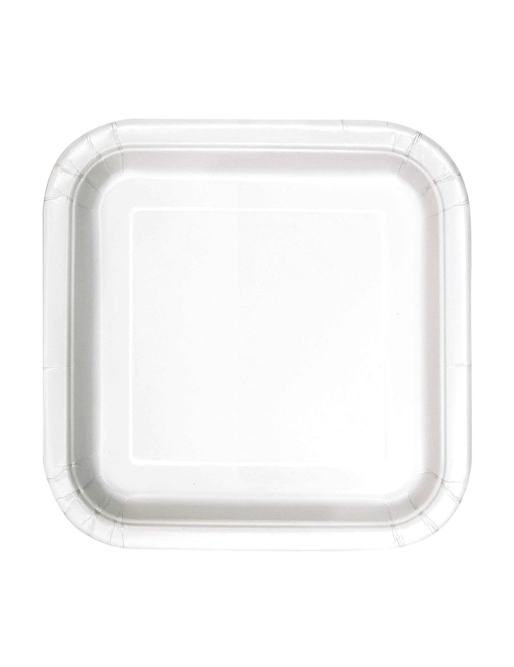 Assiettes en carton carrées blanches lot de 16