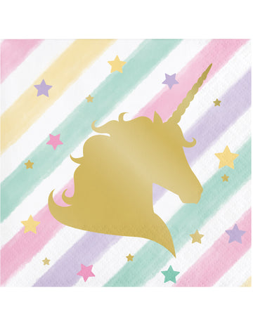 16 malých uterákov v papieri Unicorn 25 x 25 cm