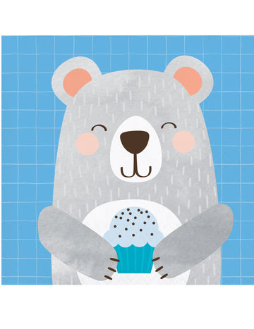 16 malých papierových servítok Malý Sivý Medvedík 25 x 25 cm 