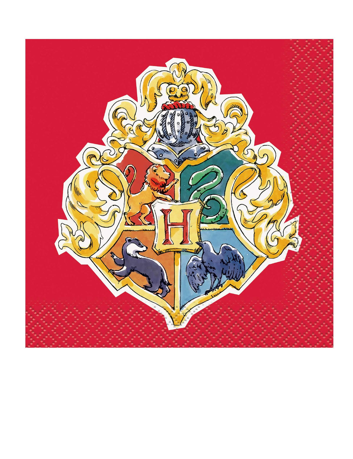 Servítky Harry Potter na červenú oslavu s erbom Rokfortu
