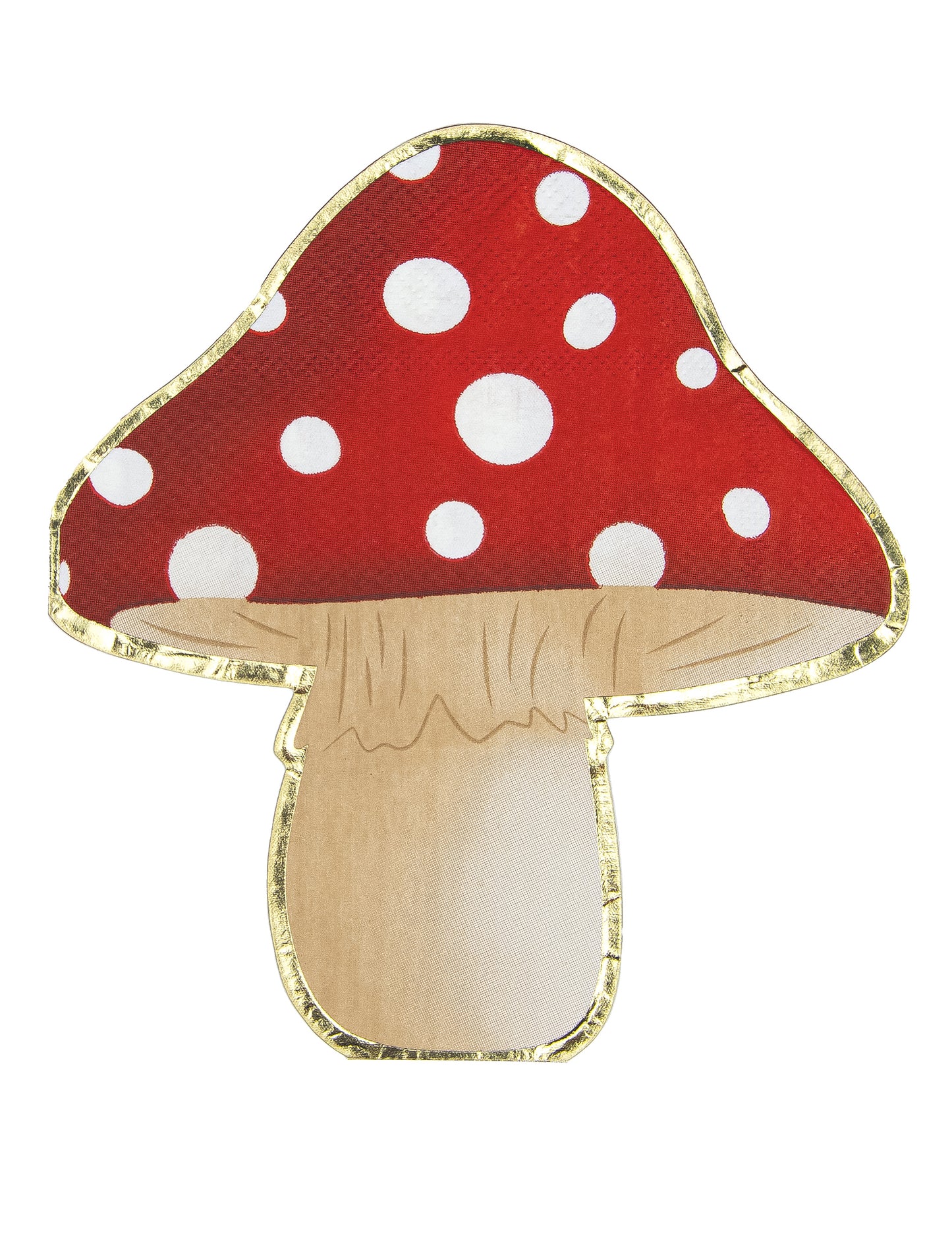 16 červeno-bielych papierových obrúskov v tvare húb s rozmermi 29 x 32 cm