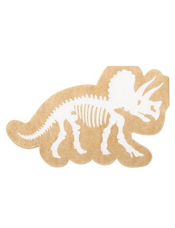 16 bielych a kraftových obrúskov s dinosaurom, 33 x 20 cm cm kostra triceratopsa