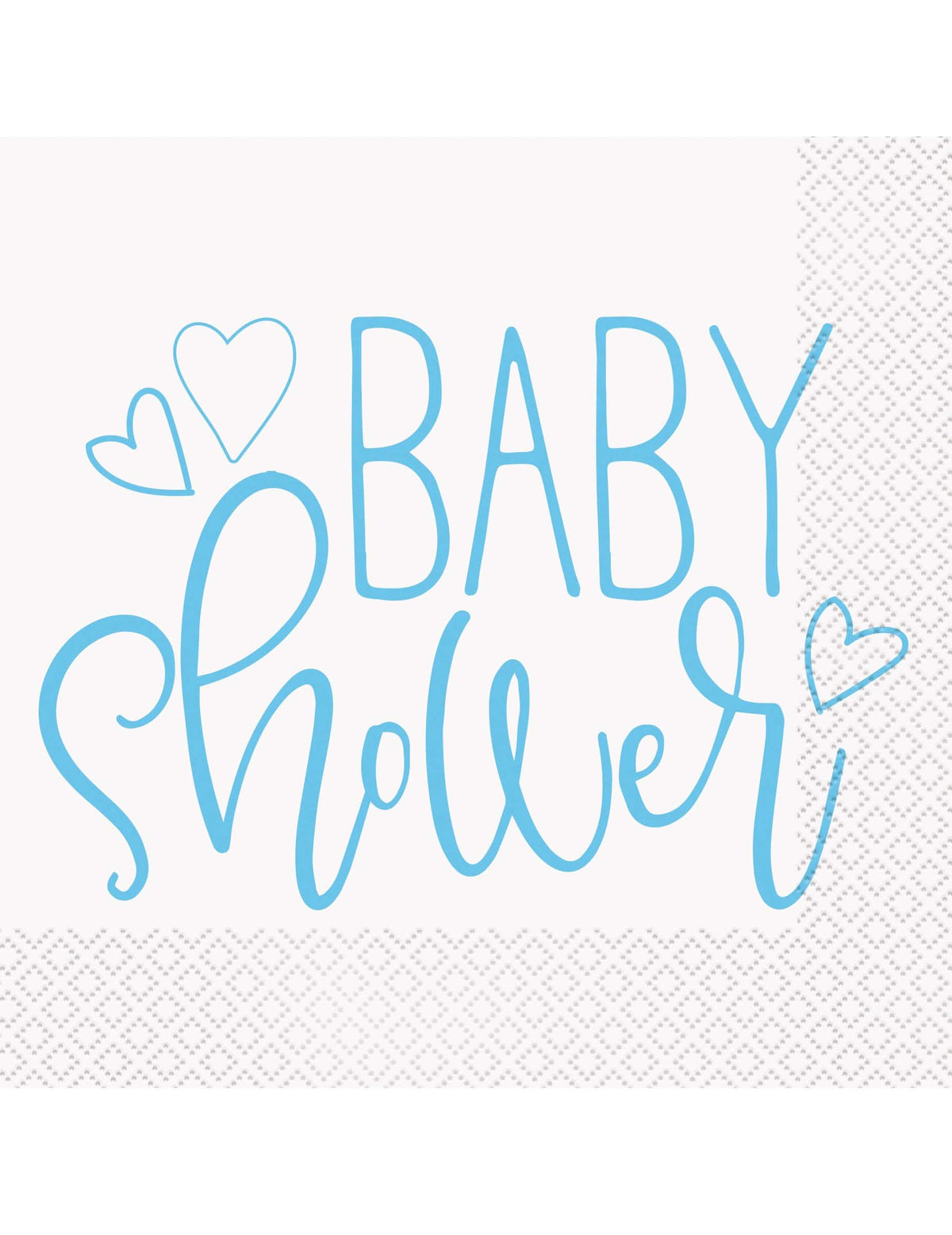 papierové obrúsky na baby shower pre chlapec modré a biele