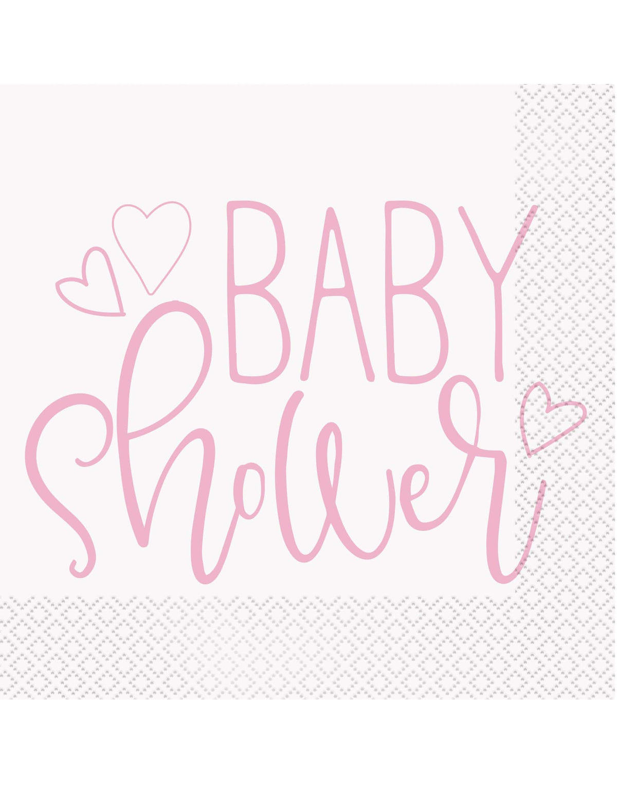 papierové obrúsky Baby Shower pre dievča ružové a biele