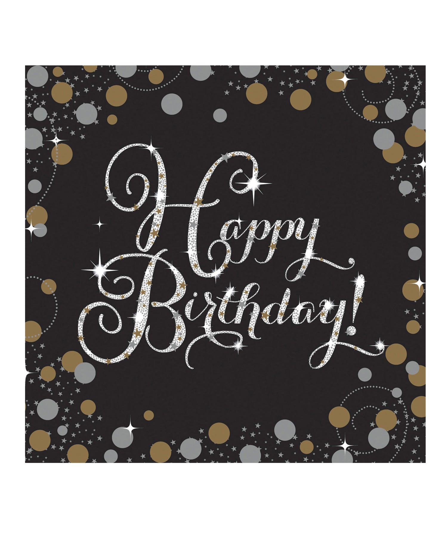 16 trblietavých papierových obrúskov na oslavu 33 x 33 cm Všetko najlepšie k narodeninám, černošky!