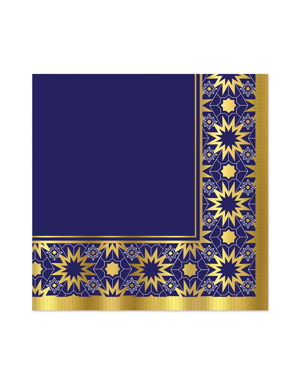Serviettes en papier Aïd Mubarak pour décoration orientale bleues et or