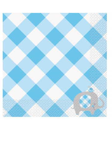 16 papierových servítok modrý slon 33 x 33 cm baby shower 