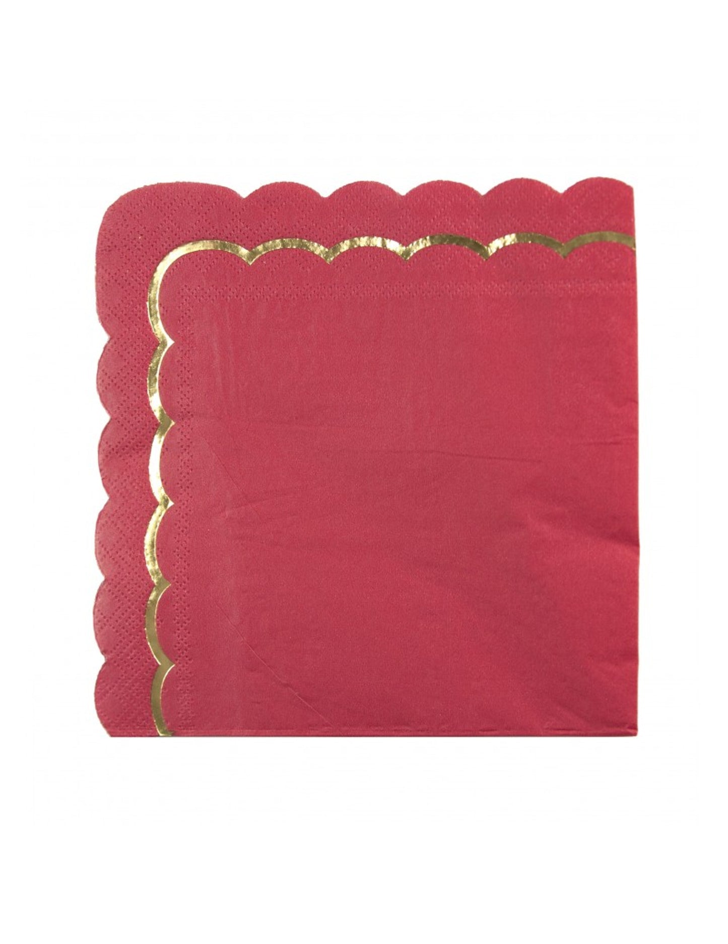 16 vrúbkovaných červeno-zlatých papierových obrúskov, 33 x 33 cm na Vianoce