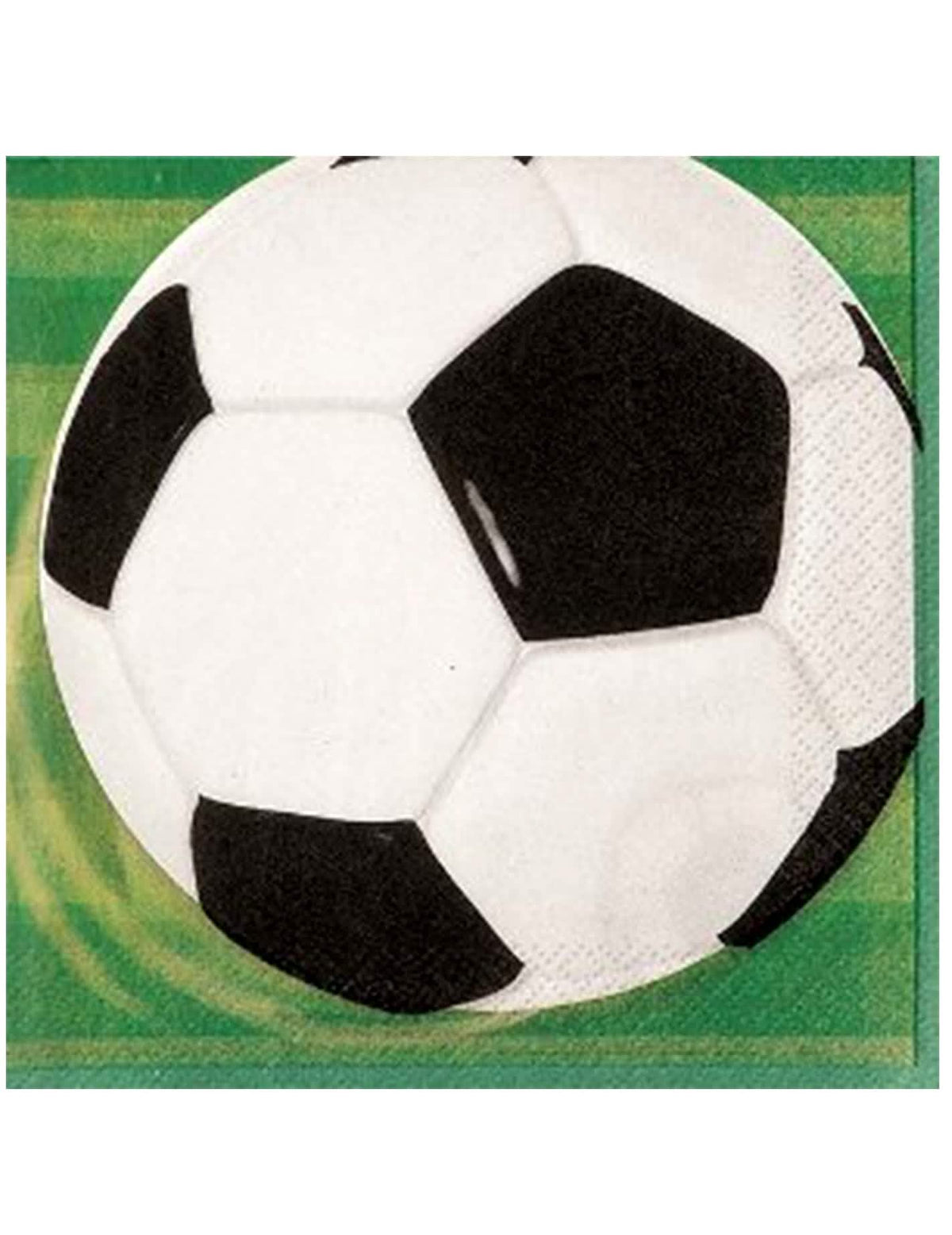 Papierové obrúsky futbalová lopta 3D čierna a biela na zelenom pozadí