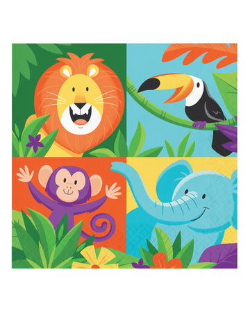 16 papierových obrúskov s motívom džungle a safari 33 x 33 cm