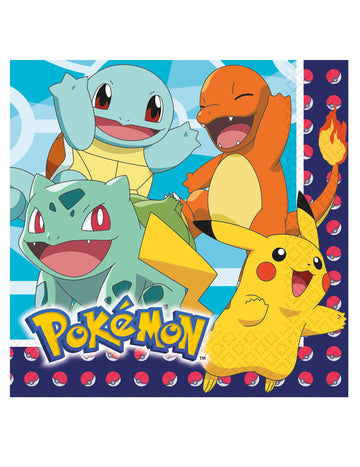16 pokémonských papierových utier 33 x 33 cm