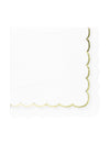 Serviettes en papier festonnées pour fête blanches et or