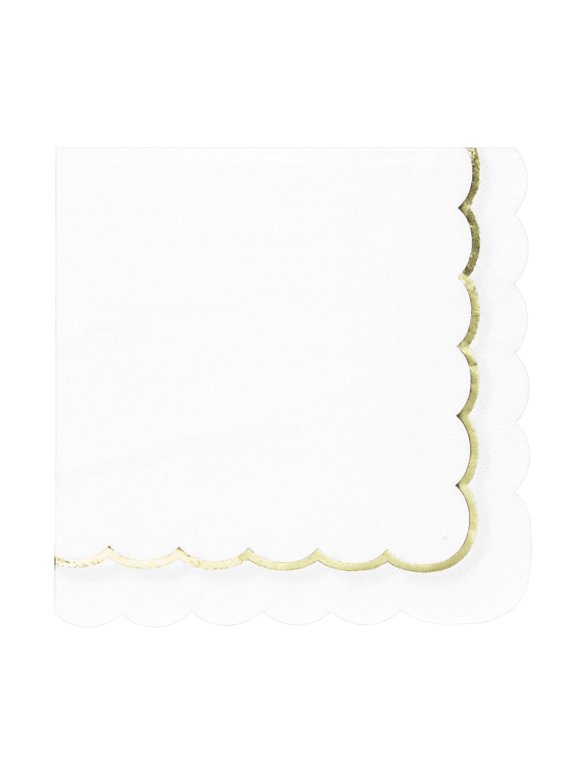Serviettes en papier festonnées pour fête blanches et or