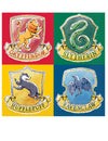 Serviettes Harry Potter pour fête multicolore avec blasons des maisons de Poudlard