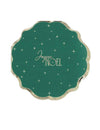 16 serviettes Joyeux Noël L'Intemporel vert anglais et or 32 x 32 cm