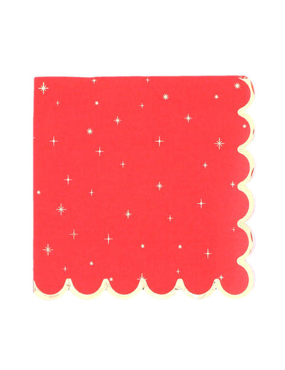 16 servítok Nadčasové Vianoce červeno-zlaté 33 x 33 cm