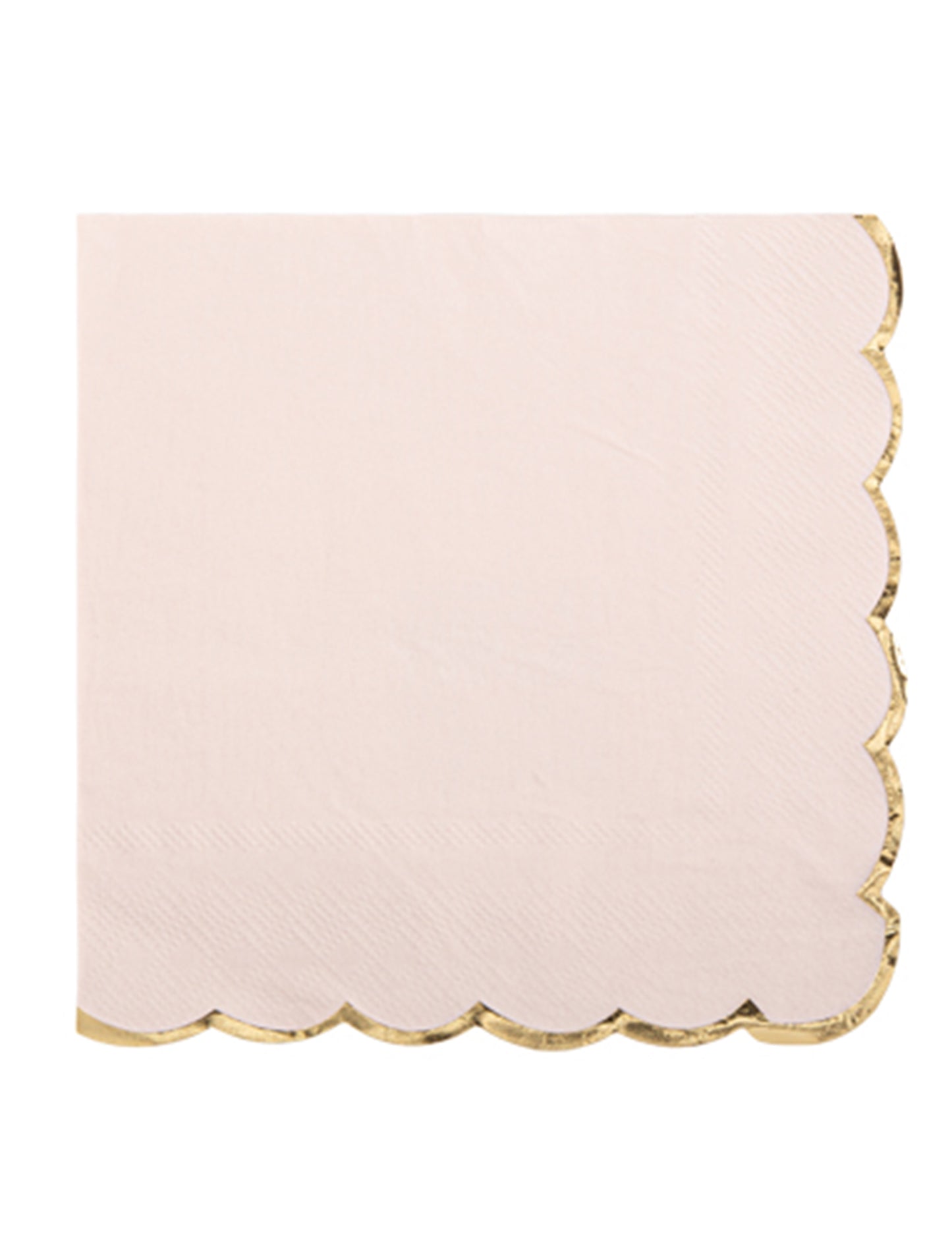 16 púdrovo ružových obrúskov so zlatými vlniatymi okrajmi, 33 x 33 cm papier