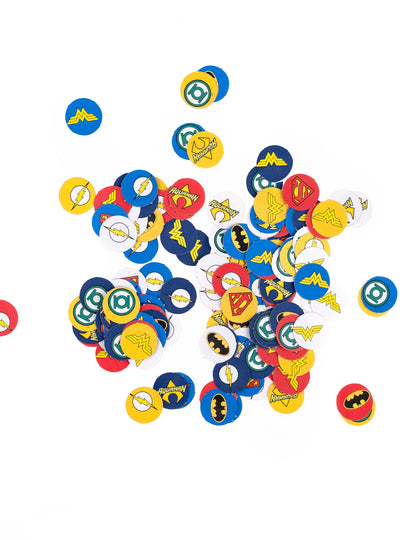 160 konfiet Liga spravodlivosti™ s priemerom 2 cm