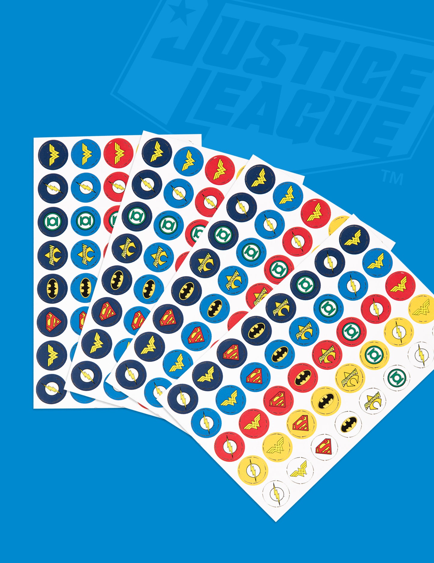 160 konfiet Liga spravodlivosti™ s priemerom 2 cm