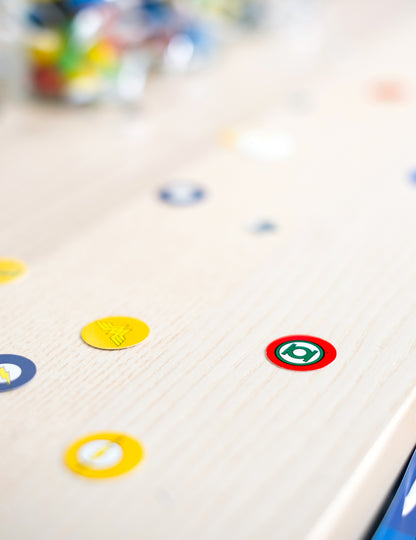 160 konfiet Liga spravodlivosti™ s priemerom 2 cm