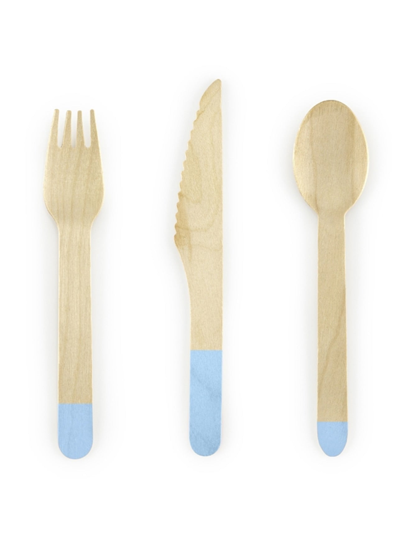 18 nebesky modrých drevených prestieraní 16 cm, gazdiná na párty