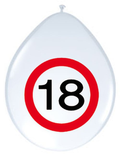 Ballons d'anniversaire 18 ans pour décoration de fête blanc et rouge