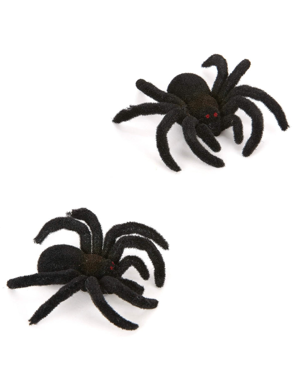 pavúky halloween na dekoráciu čierne chlpaté s červenými očami
