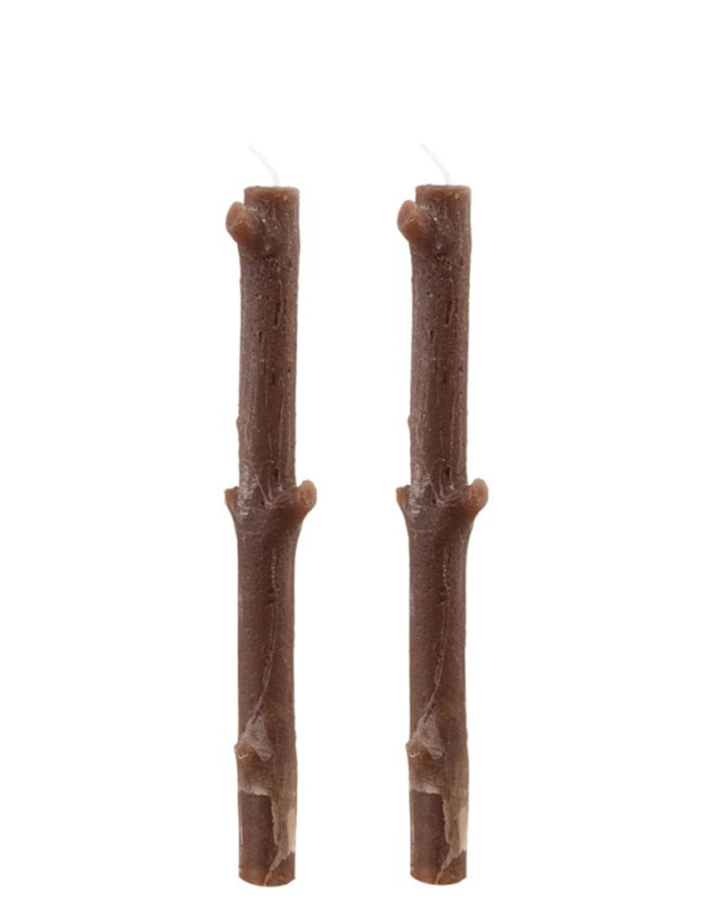 Bougies branches d'arbre marron lot de 2