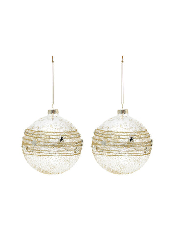 2 zlaté sklenené gule 10 cm 