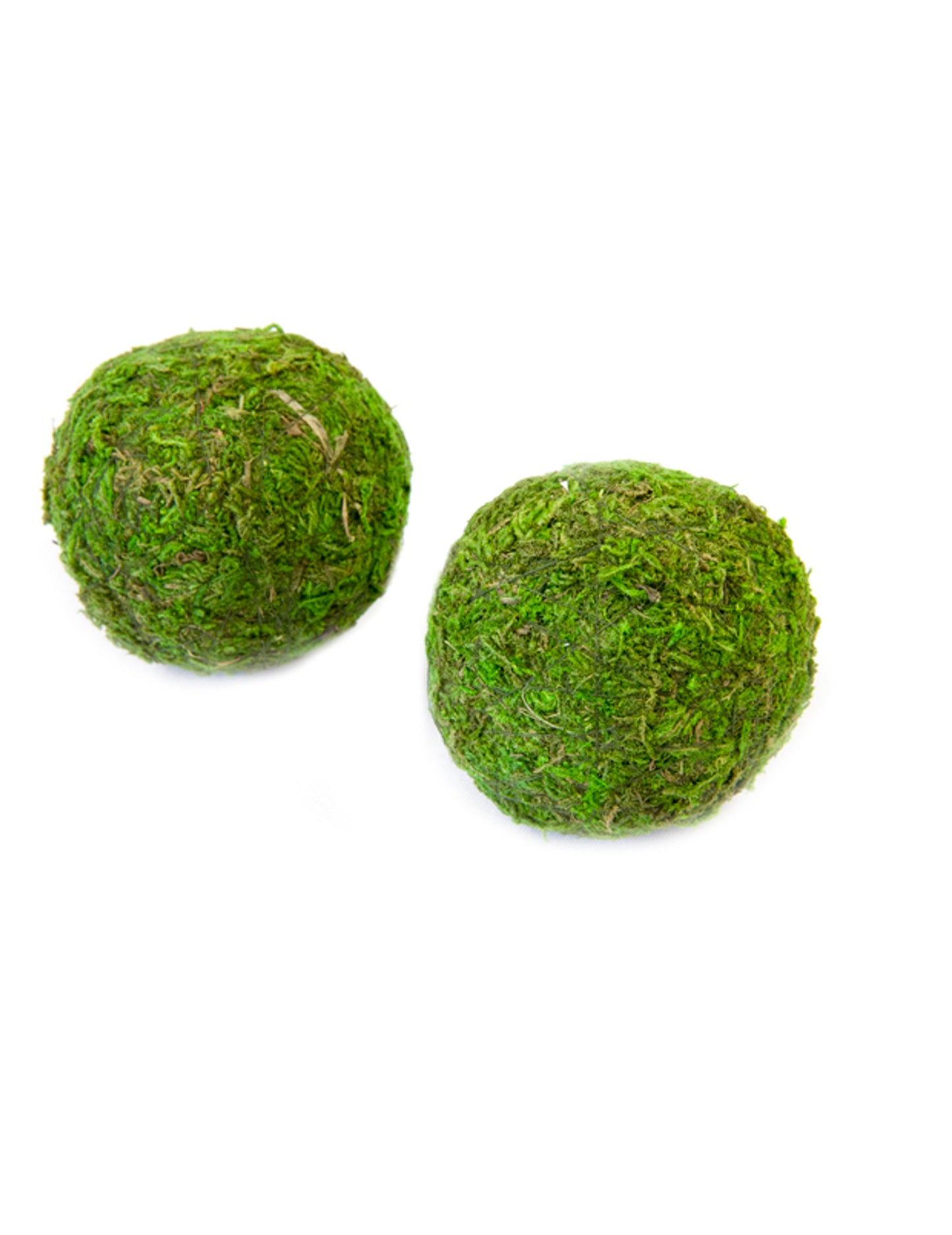 2 guľôčky prírodného zeleného machu 7 cm dekorácia stola