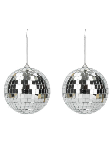 2 strieborné disko gule 10 cm