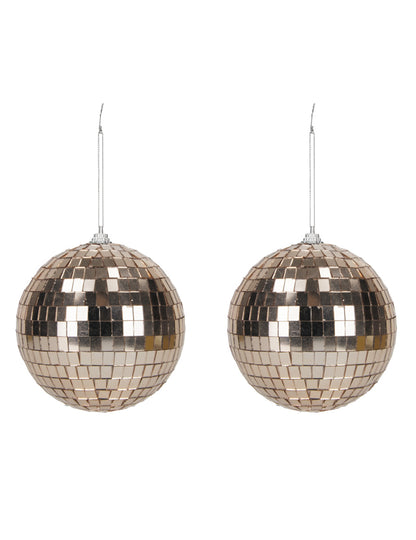 2 ružovo-zlaté disko gule 10 cm